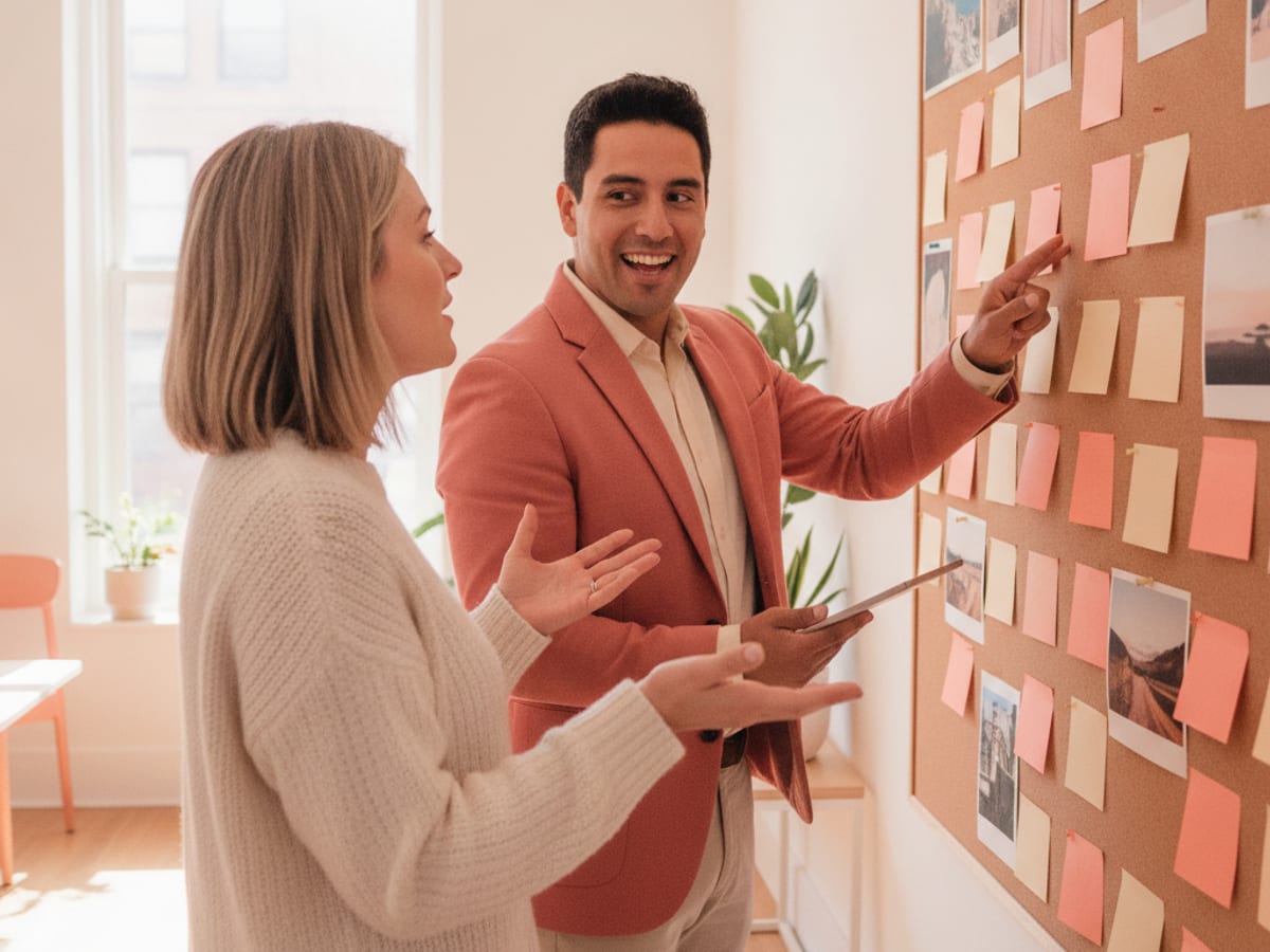 Consultant and business owner planning a campaign