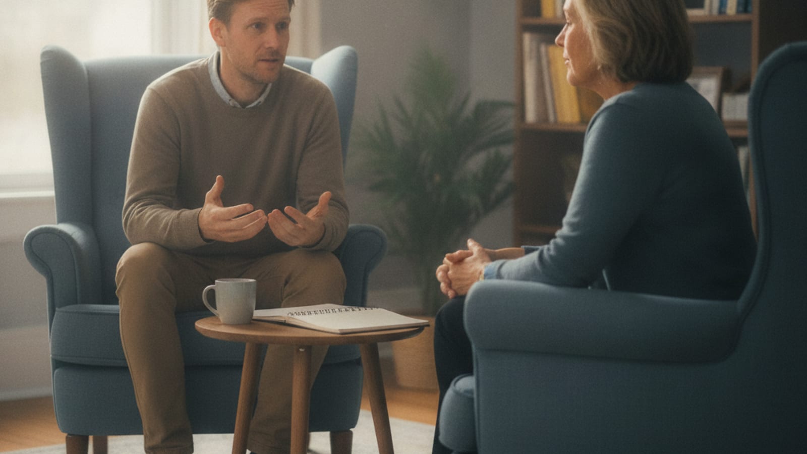 Hero: practitioner reviewing a support program