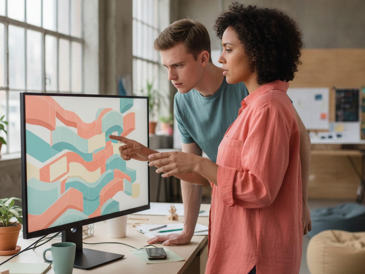 Design mentor and junior designer at a studio monitor